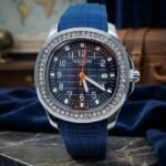 Patek Philippe Aquanaut Bisel Circonias Esfera Azul Caja Acero Pulso Azul