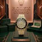 Rolex Cubano Bisel Negro  Esfera Cristal  Caja Oro