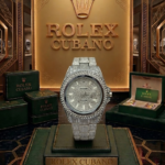 Rolex Cubano Total Crystal  Caja Plateada