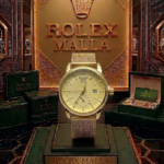 Rolex Malla Oro  Fondo Oro Rayado