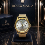 Rolex Malla Oro  Fondo Plata