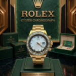Rolex Oyster Chrono Bisel Dorado  Esfera Blanca  Caja Dorada