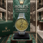 Rolex Plano BiselCorrea Mixto  Fondo Oro