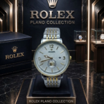 Rolex Plano BiselCorrea Mixto  Fondo Plata 