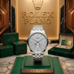 Rolex Plano Bisel Correa Plata  Fondo Plata