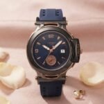 Tissot T-Race Dama Oro Rosa/Acero Esfera Azul / Correa Silicona Azul Oscuro