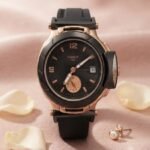 Tissot T-Race Dama Oro Rosa/Acero Esfera Negra / Correa Silicona Negra