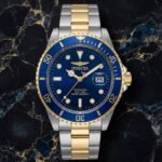 Pro Diver Bisel Azul Esfera Azul Acero y Dorado