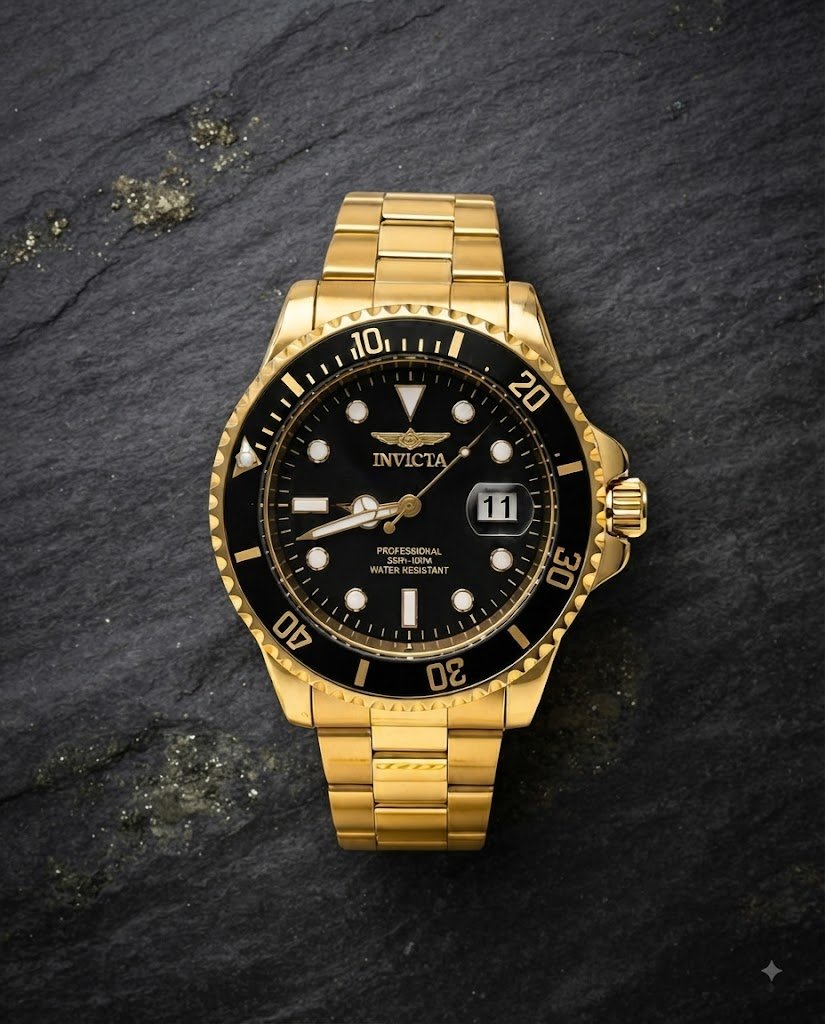 Invicta Pro Diver Bisel Negro Esfera Negra Baño de Oro Pro Diver Bisel Azul Esfera Azul Caja Acero - Imagen 1